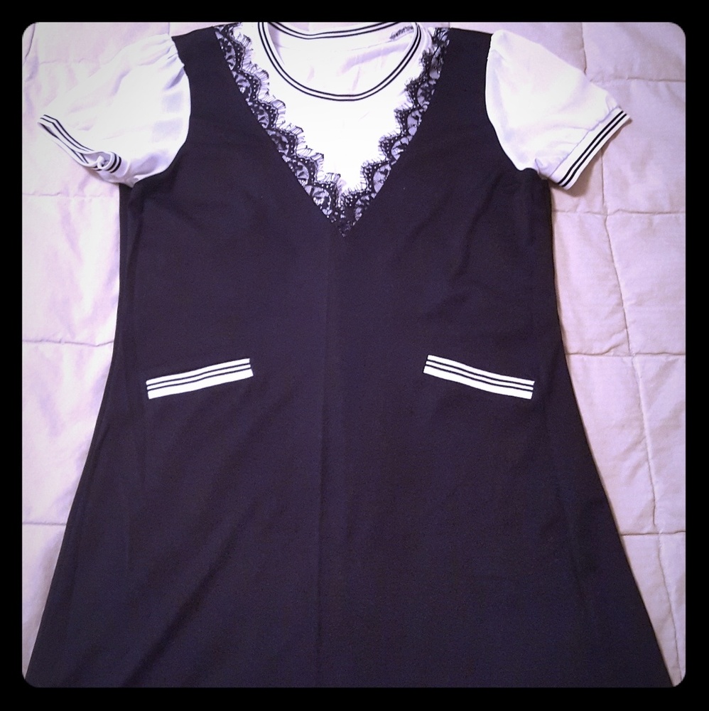 Women Black and White Dress